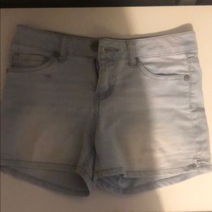 light washed jean shorts
